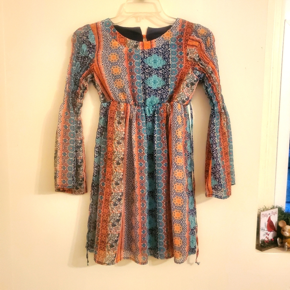 Speechless Girls Boho Bell Sleeve Midi Dress